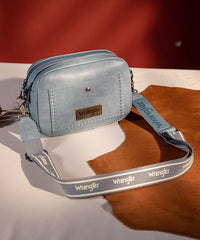 Wrangler Dual Zipper Stitch Crossbody Bag