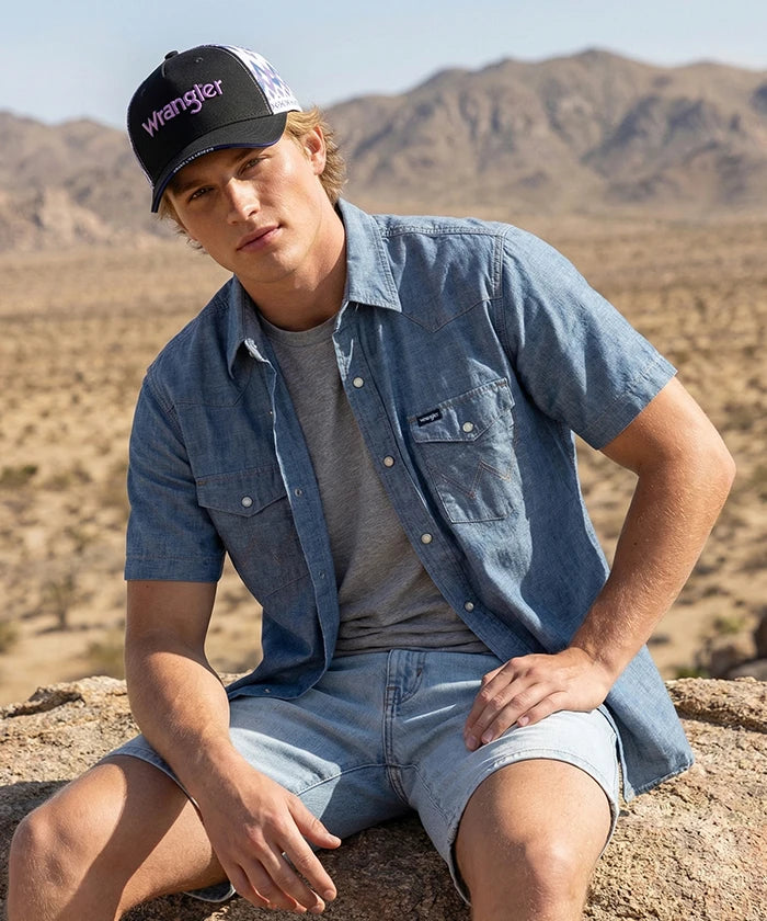 Wrangler Long Live Cowboy Hat in Black