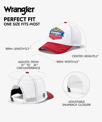 Wrangler Americana mesh back trucker hat in Red