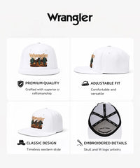 Wrangler Embroidered Baseball Cap in White