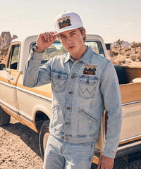 Wrangler Embroidered Baseball Cap in White