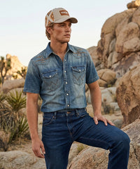 Wrangler Geometric Panel Trucker Cap in TN