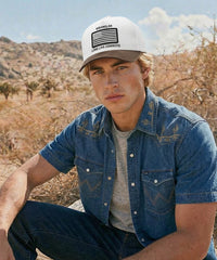 Wrangler Americana Flag Patch Baseball cap with Vintage Brown Brim