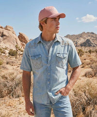 Wrangler Rhinestone Baseball Cap in Pink