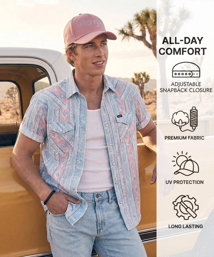 Wrangler Rhinestone Baseball Cap in Pink