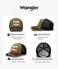 Wrangler Western Mesh Back Trucker Cap in GN