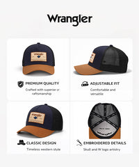 Wrangler Mesh Back Trucker Cap in NY