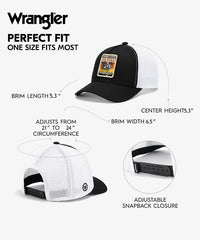 Wrangler Rodeo Long Live Cowboys Trucker Hat in Black
Wrangler Rodeo Long Live Cowboys Trucker Hat in White
