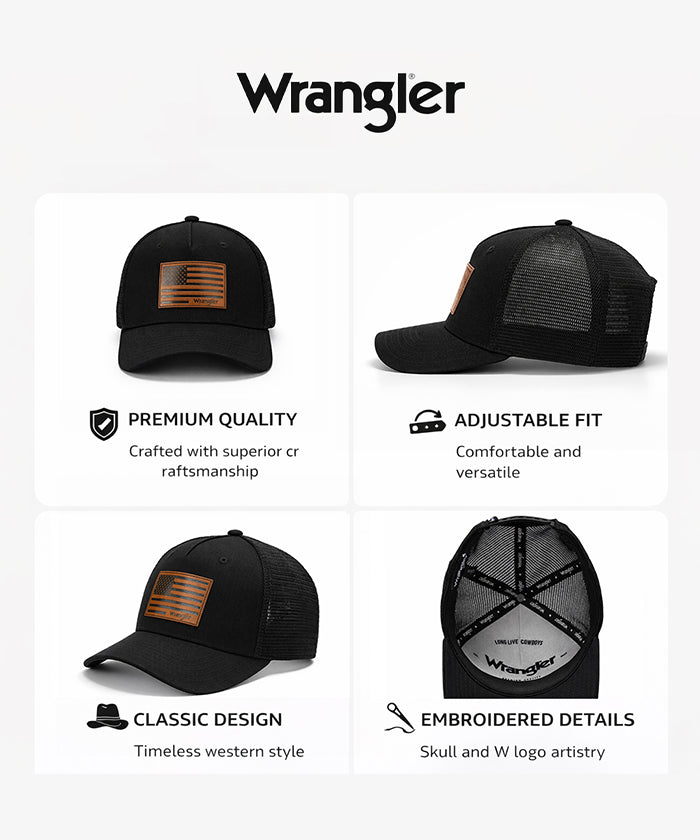 Wrangler Trucker Hat in Black
Wrangler Trucker Hat in White