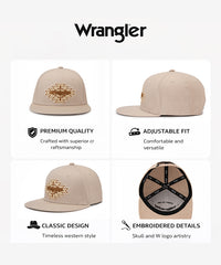 Wrangler Aztec Embroidered Snapback Hat in TN
Wrangler Script Logo Flat-Bill Hat in Black