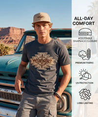 Wrangler Aztec Embroidered Snapback Hat in TN
Wrangler Script Logo Flat-Bill Hat in Black