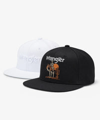 Wrangler Desert Sunset Cowboy Embroidery Hat in Black
Wrangler 3D Logo Snapback Hat in White