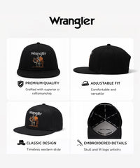 Wrangler Desert Sunset Cowboy Embroidery Hat in Black
Wrangler 3D Logo Snapback Hat in White