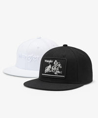 Wrangler Heritage Cowboy Patch Snapback Hat in Black
Wrangler Minimalist Logo Snapback Hat in White