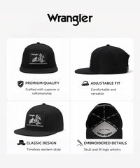 Wrangler Heritage Cowboy Patch Snapback Hat in Black
Wrangler Minimalist Logo Snapback Hat in White