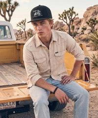 Wrangler Heritage Cowboy Patch Snapback Hat in Black
Wrangler Minimalist Logo Snapback Hat in White