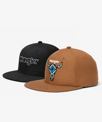 Wrangler Aztec Bull Skull Embroidery Snapback Hat in Brown
Wrangler 3D Script Logo Snapback Hat in Black