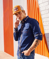 Wrangler Orange Snapback Hat with Aztec Woven Patch
Wrangler Classic Black Snapback Hat with 3D Logo