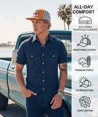 Wrangler Orange Snapback Hat with Aztec Woven Patch
Wrangler Classic Black Snapback Hat with 3D Logo