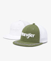 Wrangler Tribal Trim Trucker Hat in Olive Sage