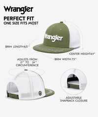 Wrangler Tribal Trim Trucker Hat in Olive Sage