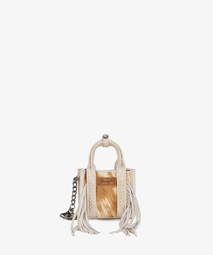 Wrangler Hair-On Fringe Mini Tote Bag in BG