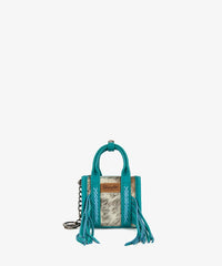 Wrangler Hair-On Fringe Mini Tote Bag in TQ