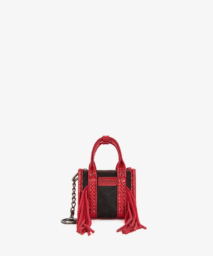 Wrangler Hair-On Fringe Mini Tote Bag in RD