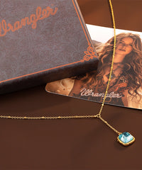 Wrangler Gold Plated Minimalist Pendant Necklace and Earrings Set