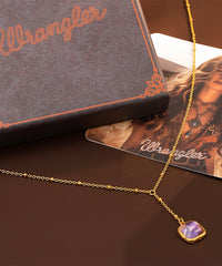 Wrangler Gold Plated Minimalist Pendant Necklace and Earrings Set