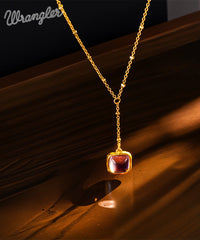 Wrangler Gold Plated Minimalist Pendant Necklace and Earrings Set