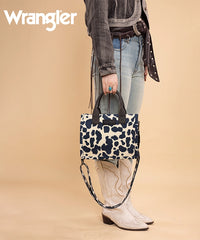 Wrangler All-over Leopard Print Tote Bag Black