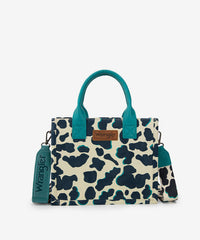 Wrangler All-over Leopard Print Tote Bag Turquoise