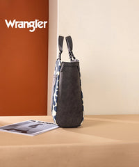 Wrangler All-over Leopard Print Wide Tote Bag Black