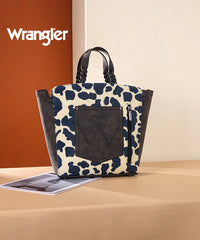 Wrangler All-over Leopard Print Wide Tote Bag Black