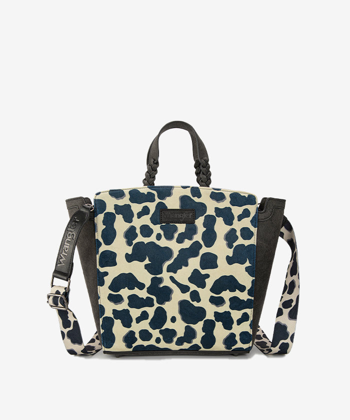 Wrangler All-over Leopard Print Wide Tote Bag Black