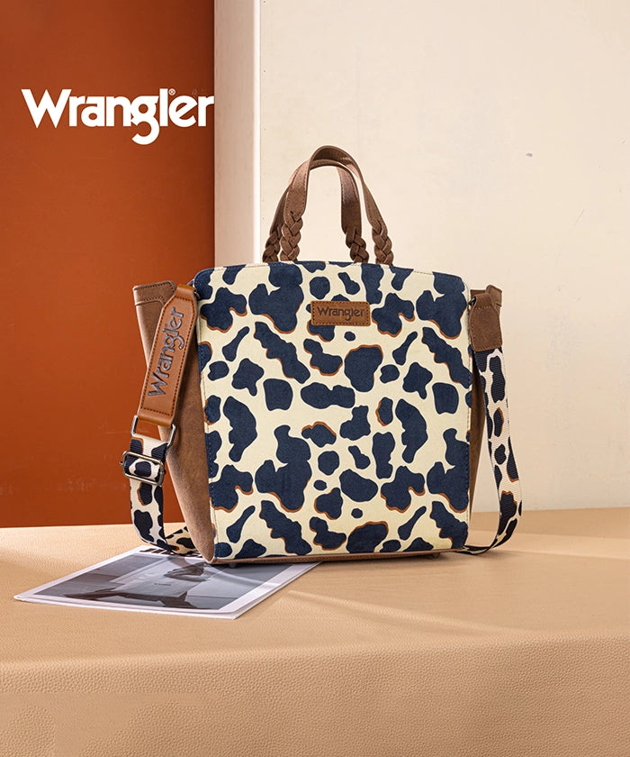 Wrangler All-over Leopard Print Wide Tote Bag Brown