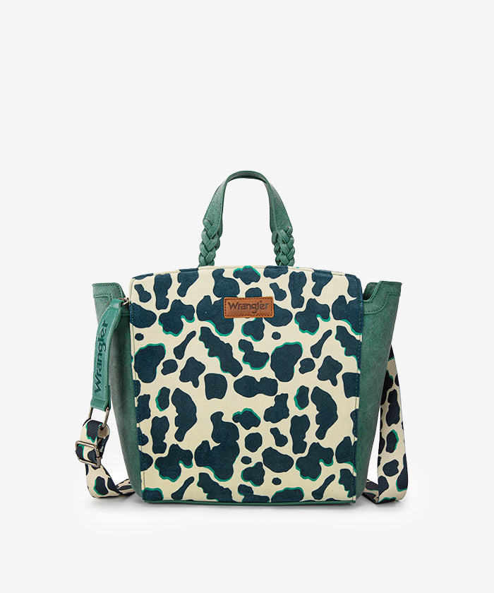 Wrangler All-over Leopard Print Wide Tote Bag Dark Turquoise
