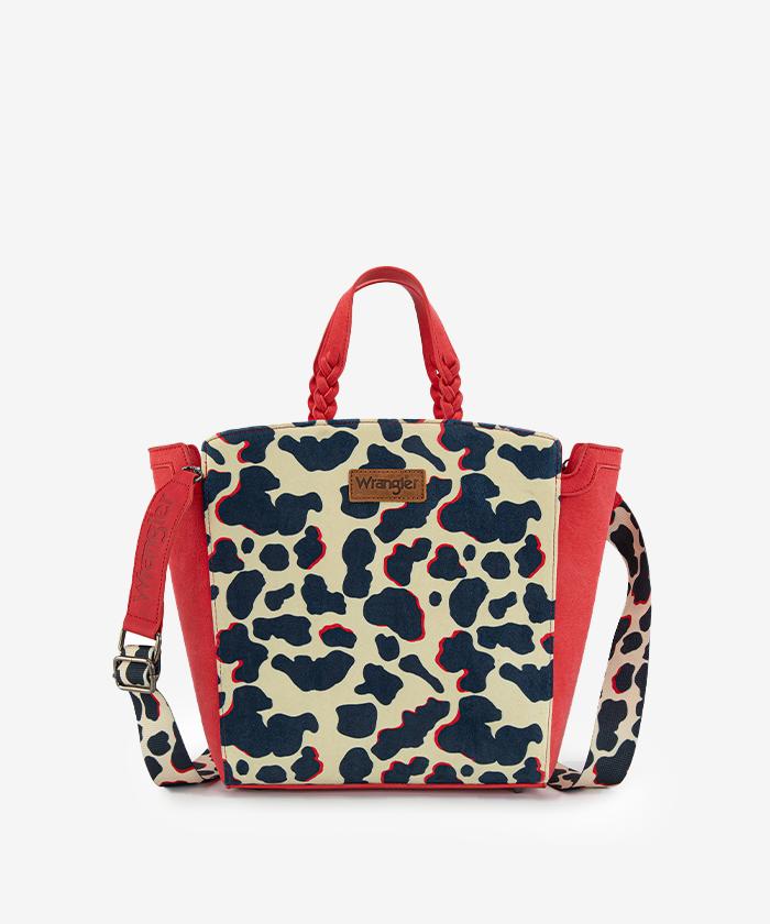 Wrangler All-over Leopard Print Wide Tote Bag Red