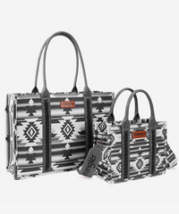 WRANGLER SOUTHWESTERN PRINT TOTE BAG SET - Montana West World