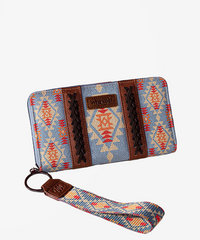 Wrangler Allover Aztec Dual Sided Print Canvas Wallet - Montana West World