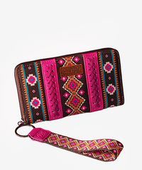 Wrangler Allover Aztec Dual Sided Print Canvas Wallet - Montana West World