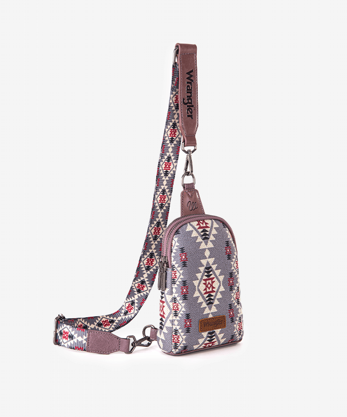 Wrangler Southwestern Allover Aztec Print Sling Bag - Montana West World