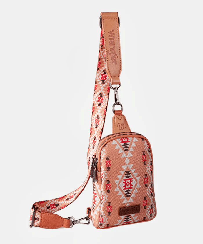 Wrangler Southwestern Allover Aztec Print Sling Bag - Montana West World