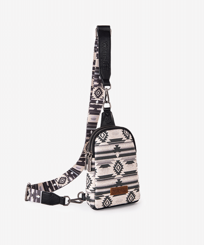 Wrangler Southwestern Allover Aztec Print Sling Bag - Montana West World