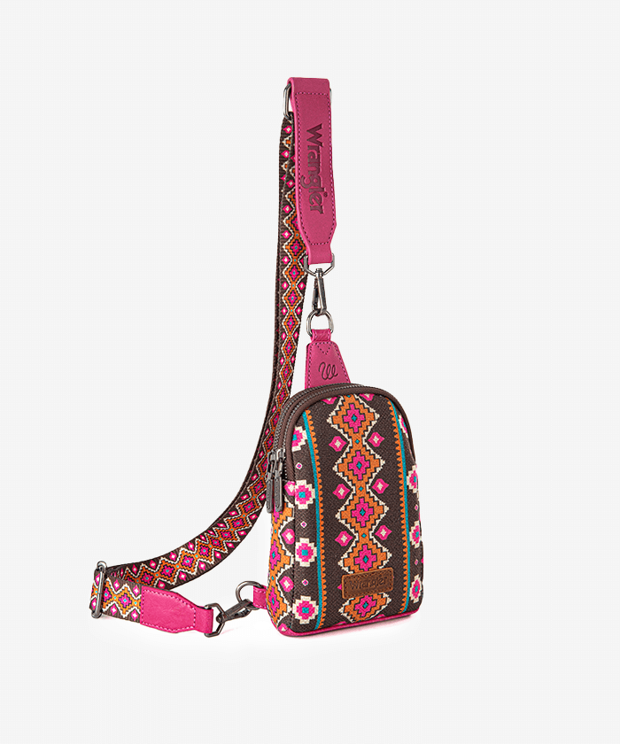 Wrangler Southwestern Allover Aztec Print Sling Bag - Montana West World