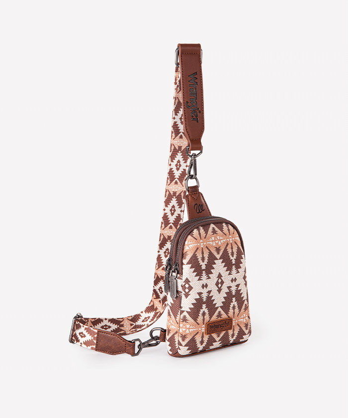 Wrangler Southwestern Allover Aztec Print Sling Bag - Montana West World
