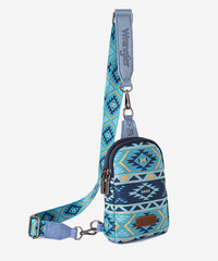 Wrangler Southwestern Allover Aztec Print Sling Bag - Montana West World
