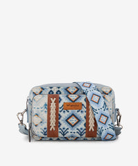 Wrangler Aztce Dual Sided Print Crossbody Purse Navy