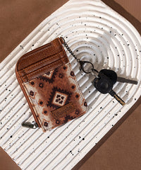 Wrangler Aztec Credit Card Holder Brown